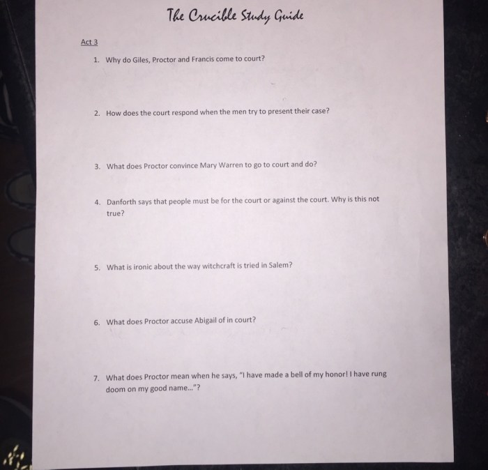 Act 1 crucible study guide