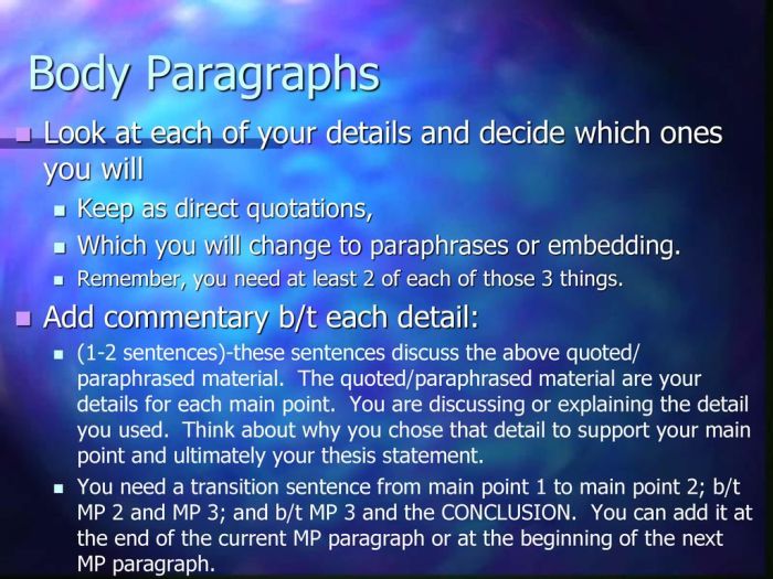 Which describes idea statement passage main